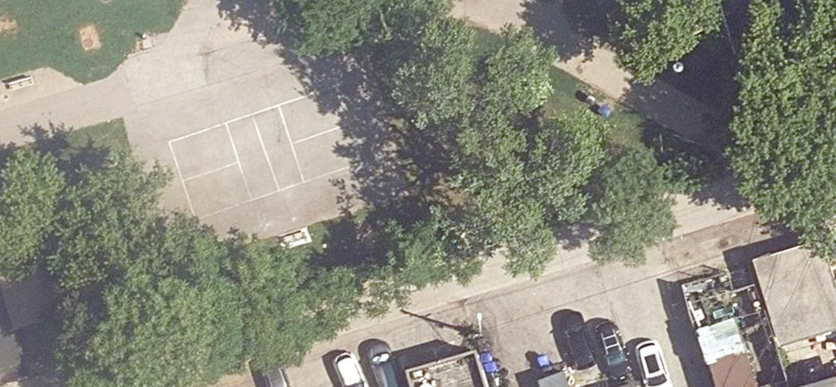 Graham Park, aerial top-down view