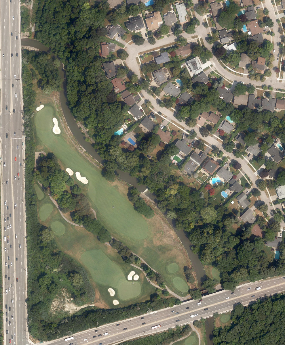 Donalda Club, aerial top-down view